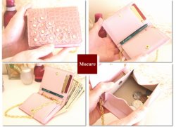 画像3: クロコダイル　チェーンウォレット　「エクラ」　ピンク　長財布　レディース　メンズ　日本製　ブランド