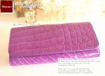 画像: クロコダイル　長財布　「フィナンシェ」　財布　紫　レディース　日本製　ブランド