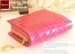 画像: クロコダイル　二つ折り財布　「ララン」　ピンク　ラウンドファスナー　長財布　レディース　メンズ　日本製　ブランド